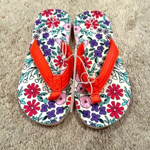 Cat & Jack Cute Floral Slip On Sandals for Girl's Size 13/1 NWOT Beach Vacation